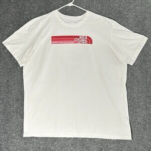 North Face "Never Stop Exploring" Short Sleeve Logo Cotton T-Shirt~Men's 2XL